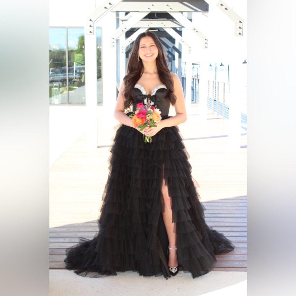 Sherri Hill 56012 Black Strapless Ballgown